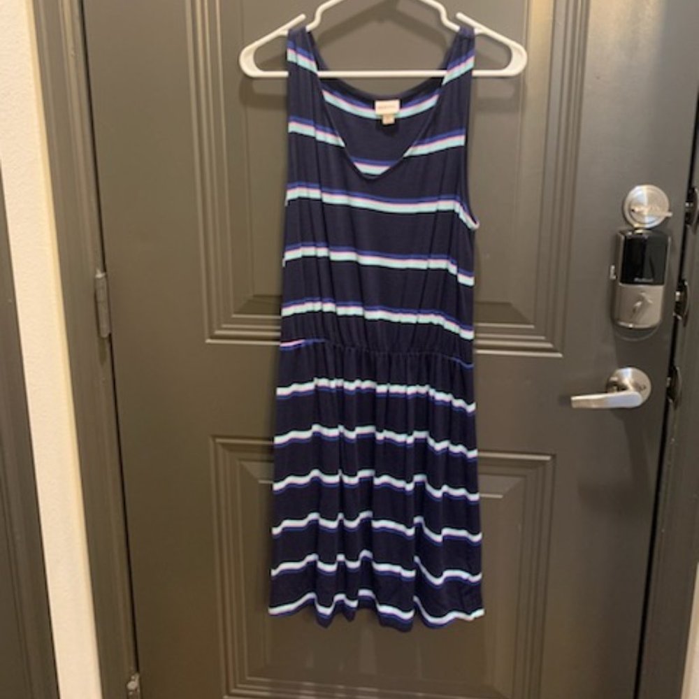 MERONA dress, size small, blue w/ stripes